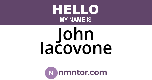John Iacovone