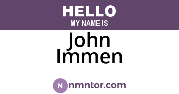 John Immen