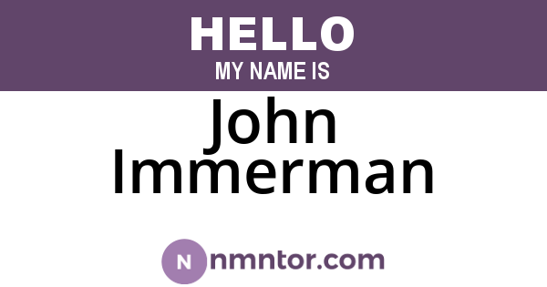 John Immerman