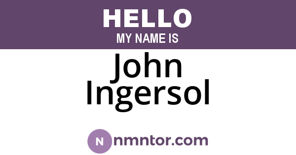 John Ingersol