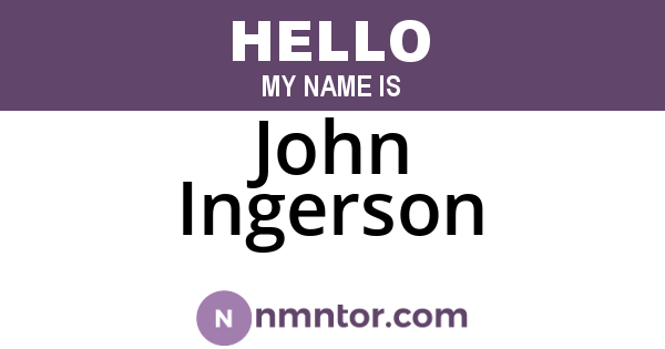 John Ingerson