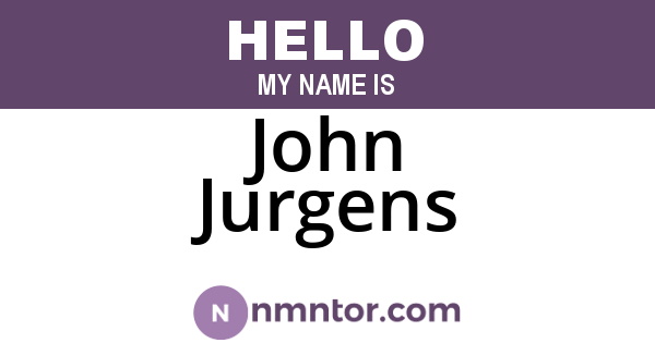 John Jurgens