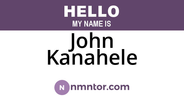John Kanahele