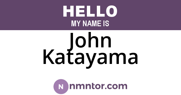 John Katayama