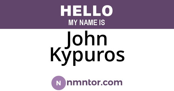 John Kypuros