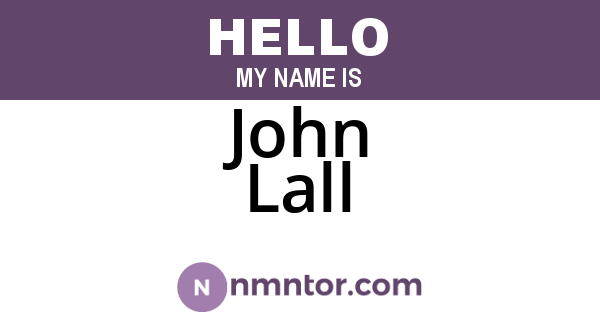John Lall