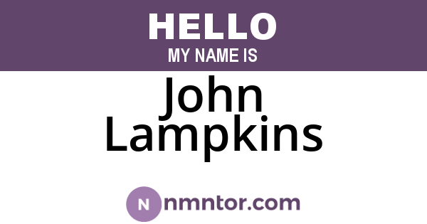 John Lampkins