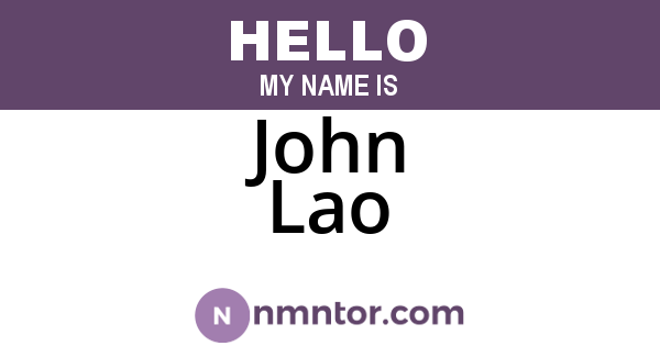 John Lao