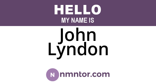 John Lyndon