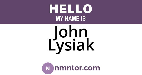 John Lysiak