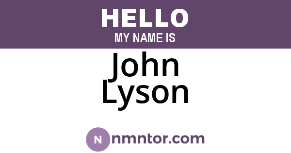 John Lyson