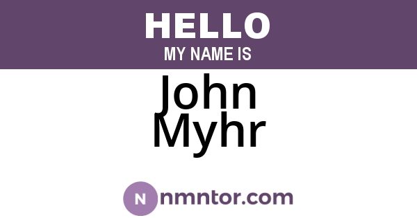 John Myhr