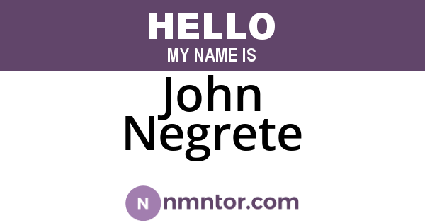 John Negrete