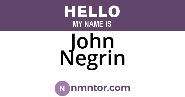John Negrin