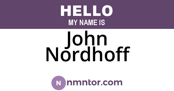 John Nordhoff