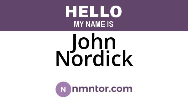 John Nordick