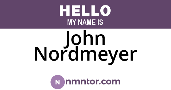 John Nordmeyer