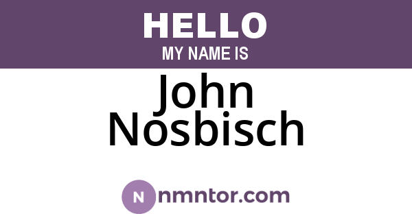 John Nosbisch