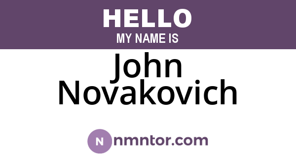 John Novakovich