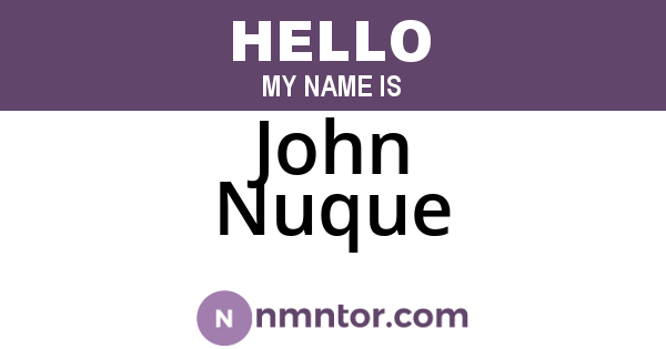John Nuque