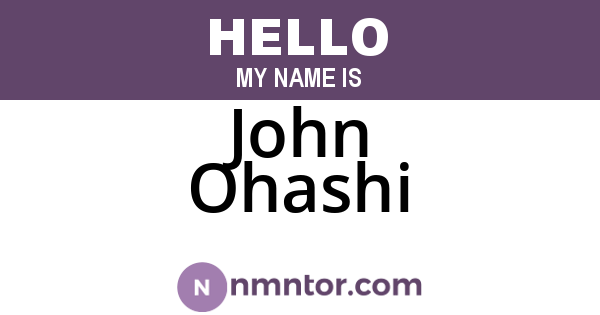 John Ohashi
