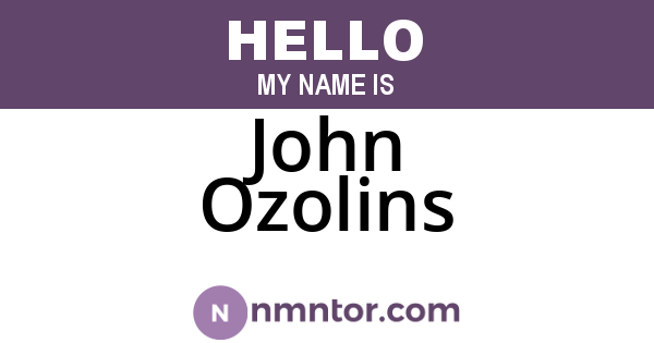 John Ozolins