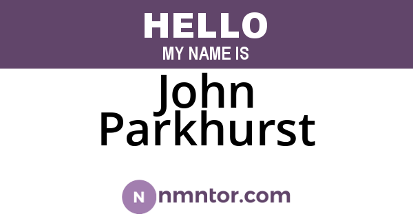 John Parkhurst