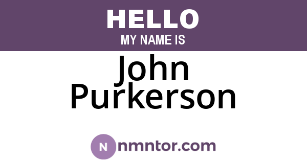 John Purkerson