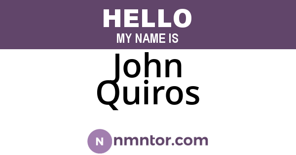 John Quiros