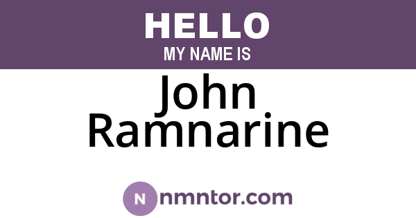 John Ramnarine