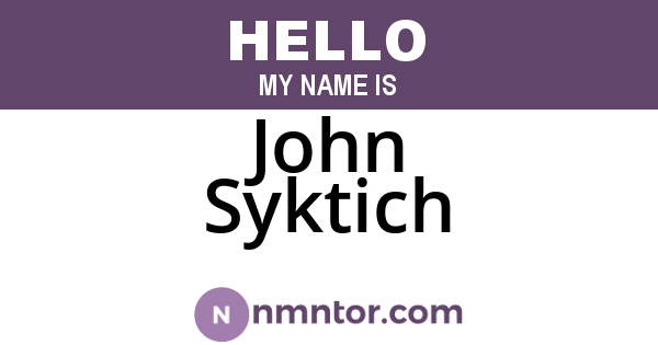 John Syktich