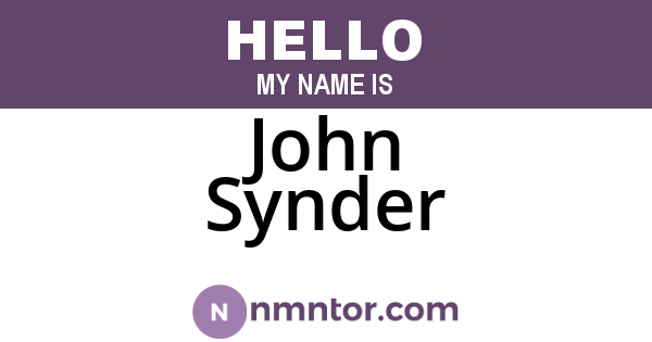 John Synder