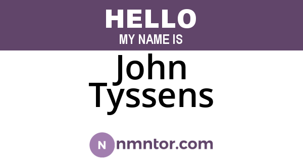 John Tyssens