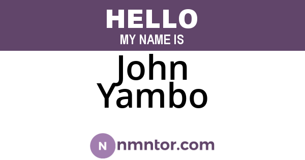 John Yambo