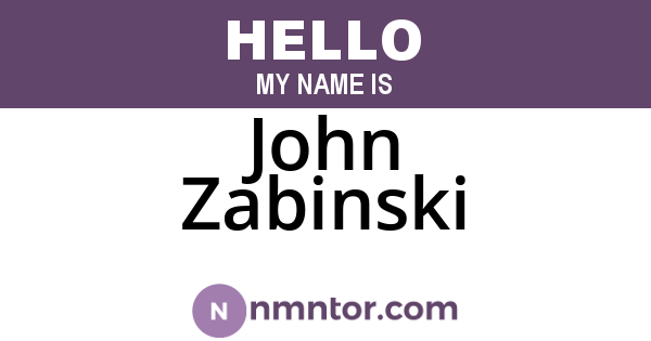 John Zabinski