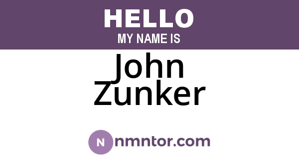 John Zunker