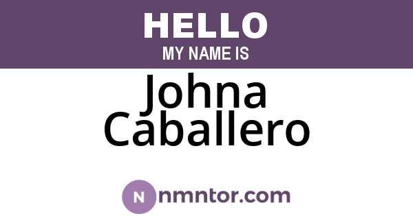 Johna Caballero