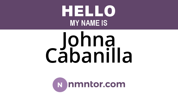 Johna Cabanilla