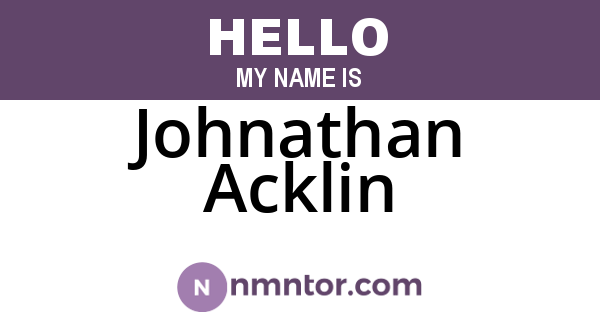 Johnathan Acklin