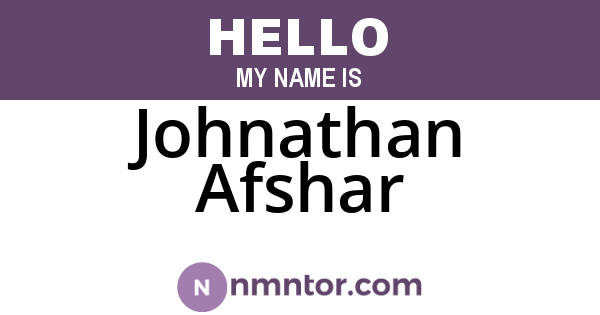 Johnathan Afshar