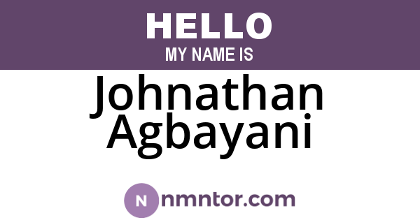 Johnathan Agbayani