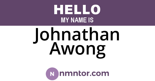 Johnathan Awong