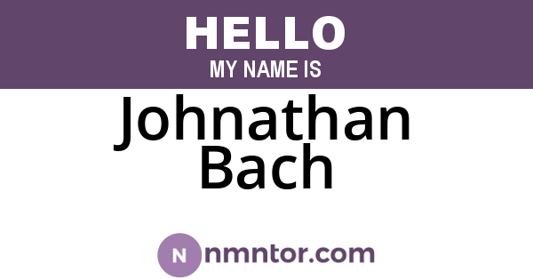 Johnathan Bach