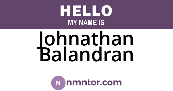 Johnathan Balandran
