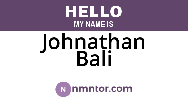 Johnathan Bali
