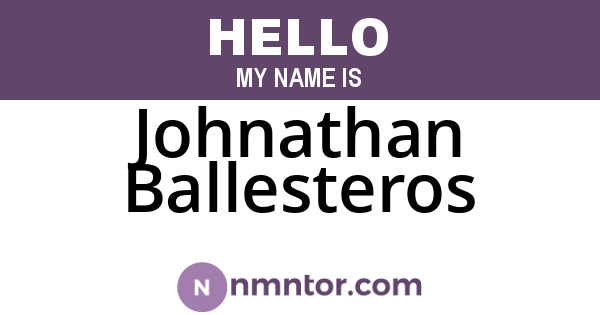 Johnathan Ballesteros