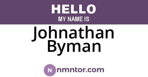 Johnathan Byman