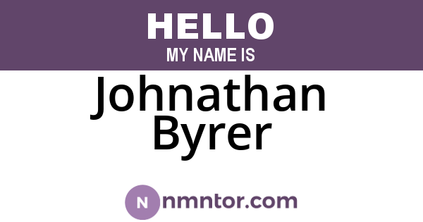 Johnathan Byrer