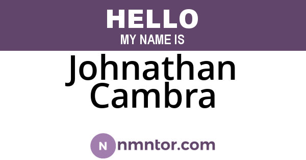 Johnathan Cambra