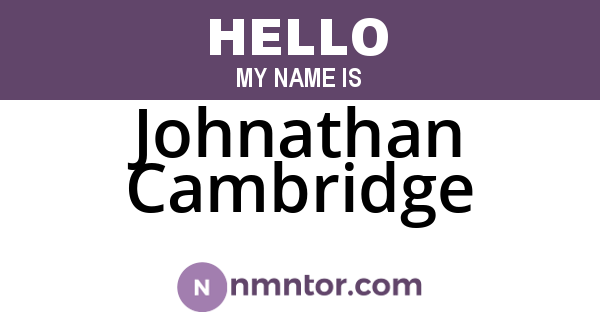 Johnathan Cambridge
